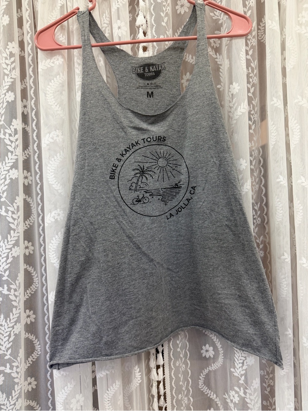 Gray Racerback Tank Top - La Jolla